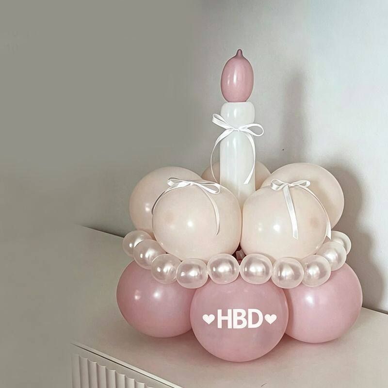 Birthday Cake Balloon Garland Kit (Pink Material kit)– DIY Party Decoration view 5