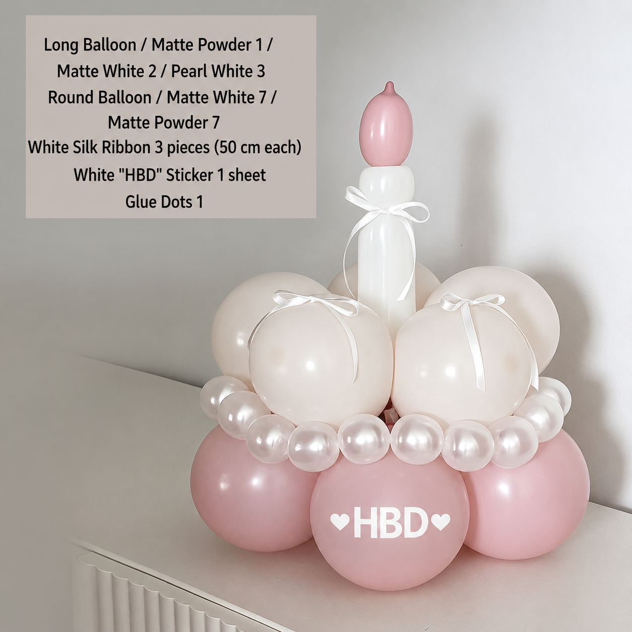 Birthday Cake Balloon Garland Kit (Pink Material kit)– DIY Party Decoration view 6