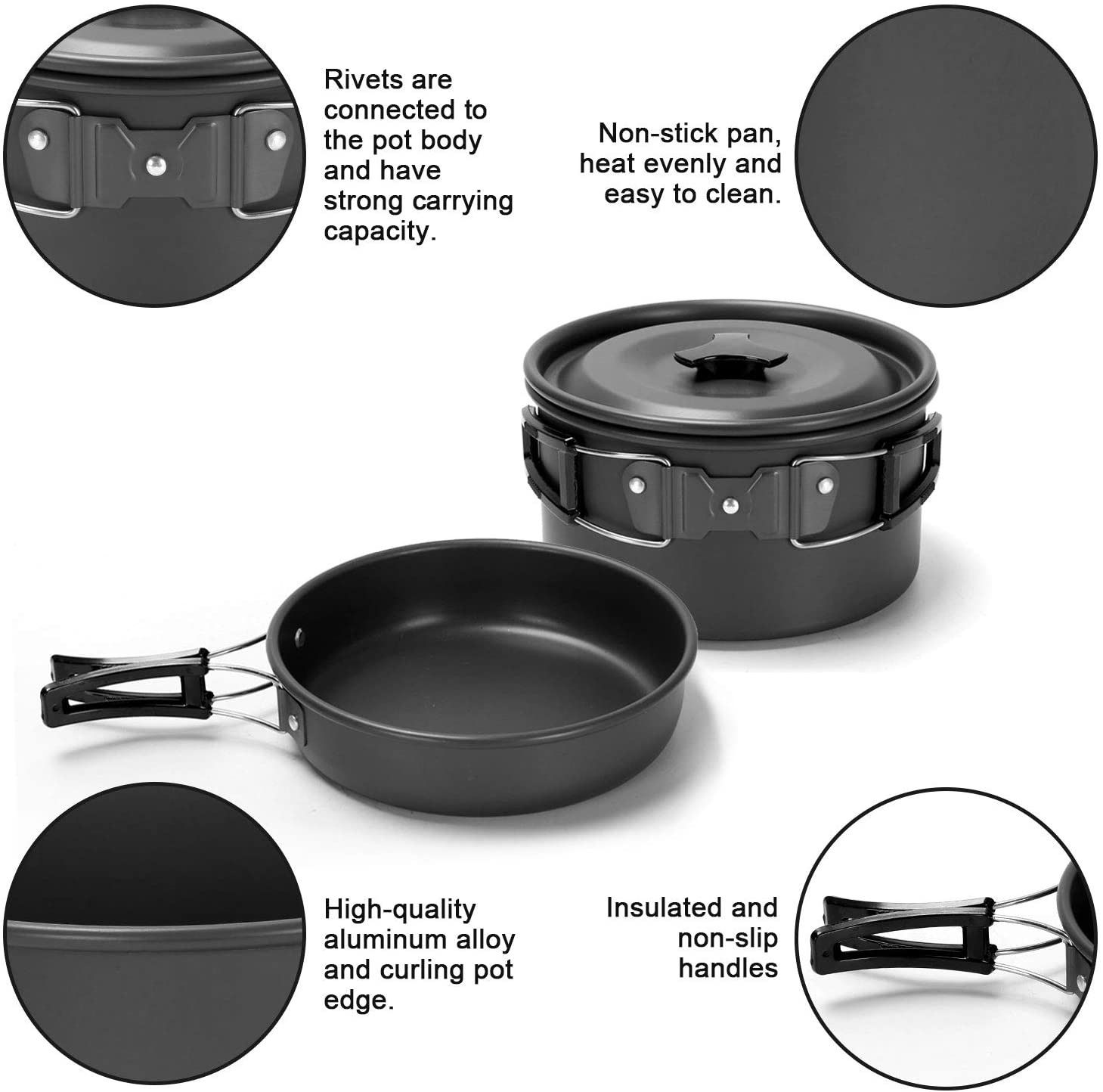 11PCS Orange Camping Cookware Set – Lightweight Aluminium Camping Pots view 8
