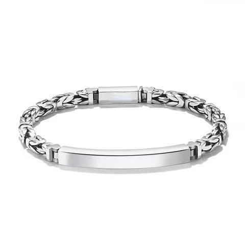 Men's Stainless Steel Byzantine Link Bracelet 20cm (7.87in) – Vintage Woven view 6