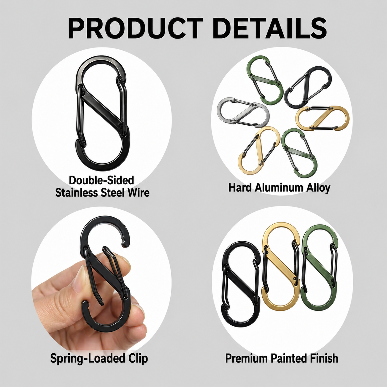 Yellow Hiking Backpack with 5 Carabiners Included – Lightweight Waterproof view 7