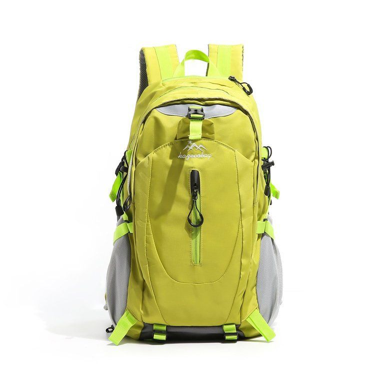 Fluorescent Green Outdoor Hiking Backpack - Lightweight Nylon Travel Daypack view 2