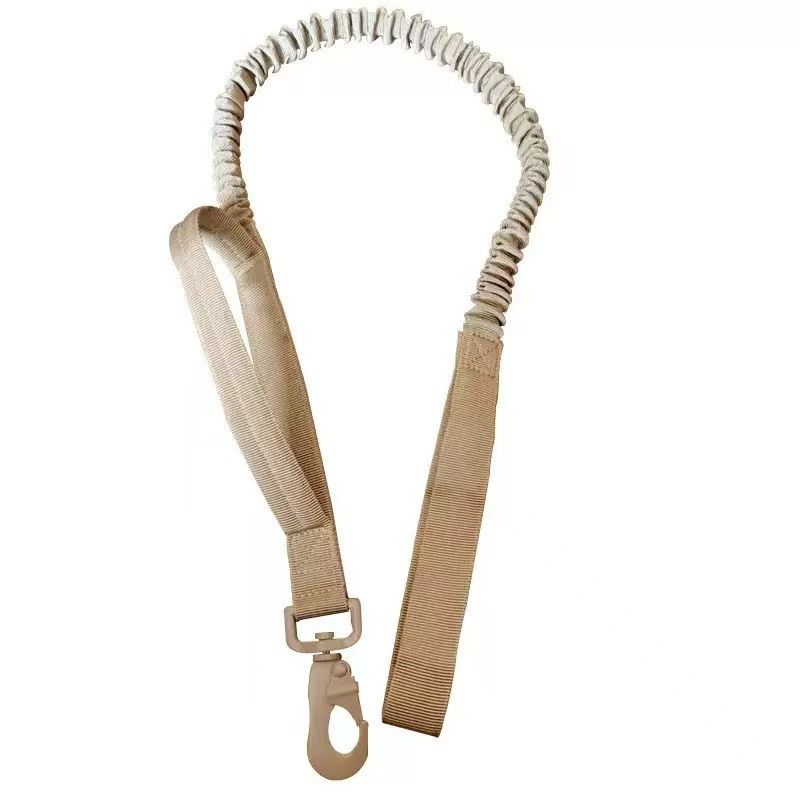 Khaki Tactical Dog Collar and Bungee Lead Set (XL size) - Padded Quick Release view 6