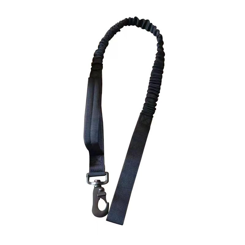 Black Tactical Dog Collar and Bungee Lead Set (XL size) - Padded Quick Release view 5