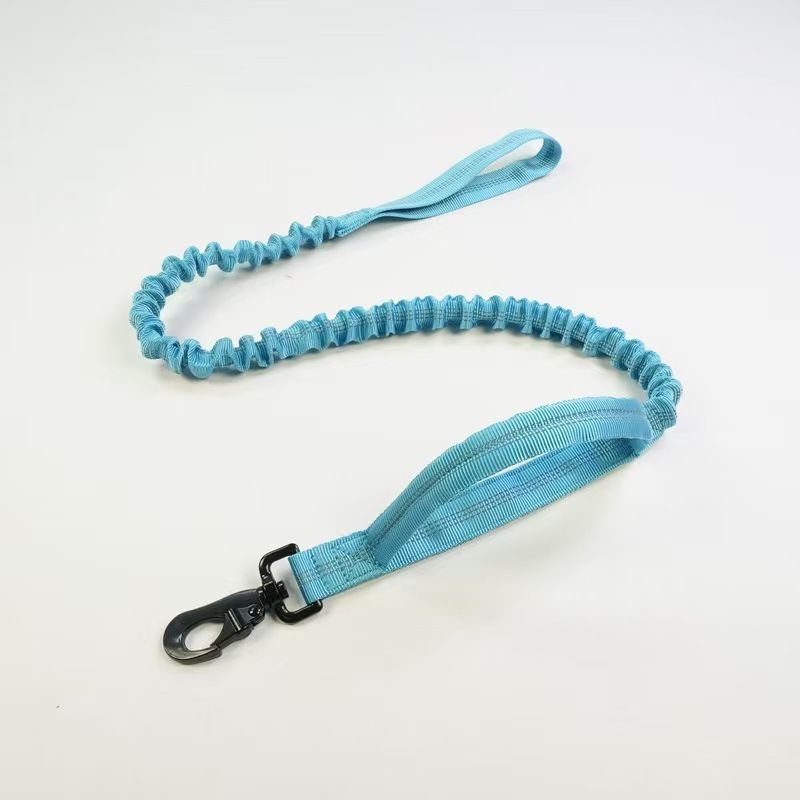 Blue Tactical Dog Collar and Bungee Lead Set (L size) - Padded Quick Release view 5
