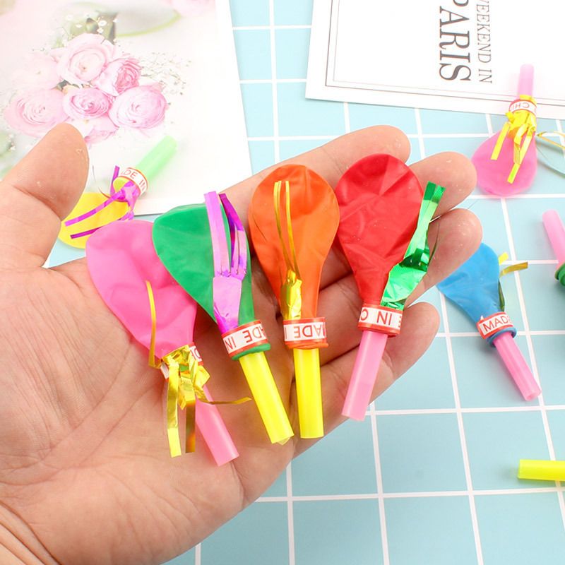 100 Piece Party Whistle and Blowout Set - 50 Whistle Balloons and 50 Party Blowers view 5