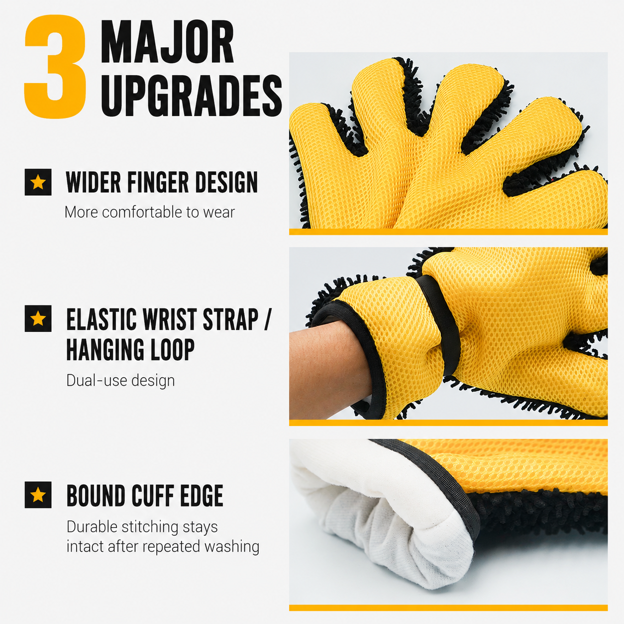 Five Finger Car Wash Glove Chenille Microfiber Cleaning Mitt Soft Scratch-Free view 5