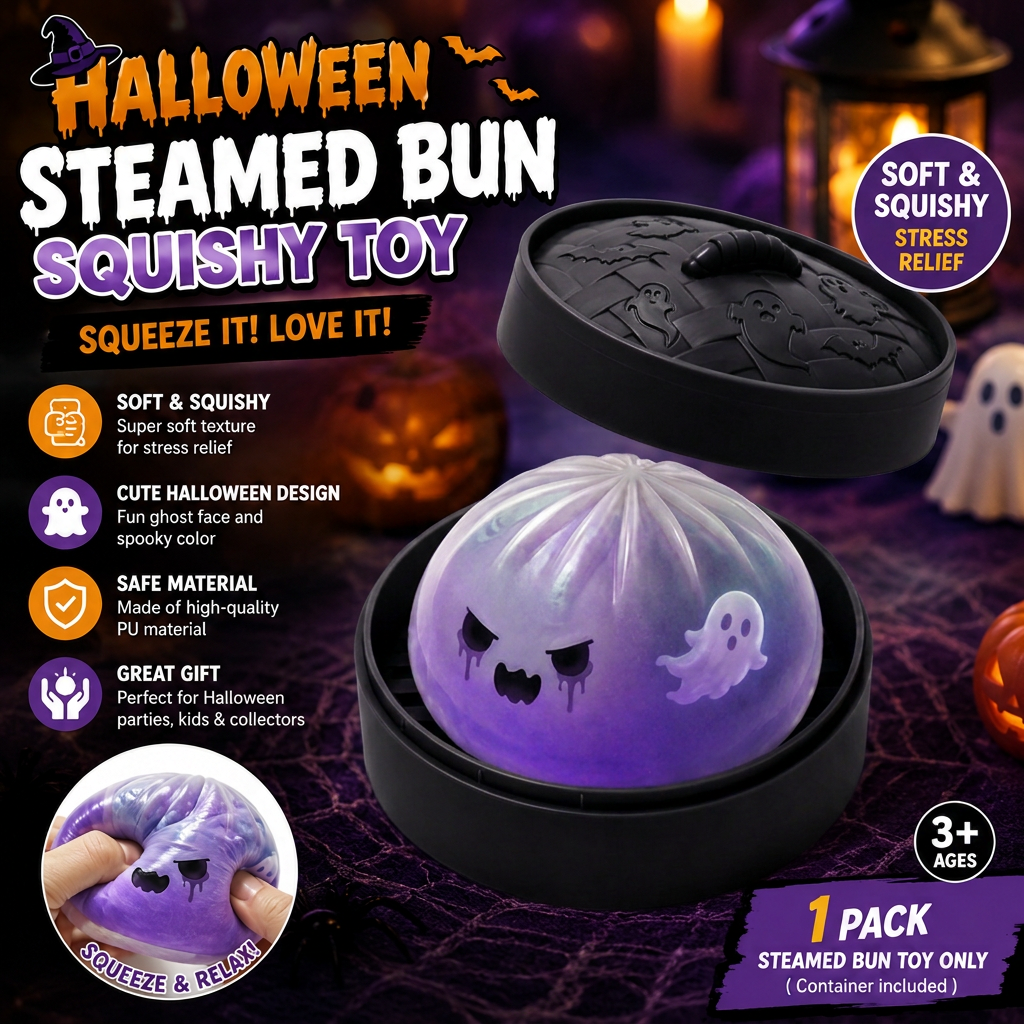 (Purple Ghost Buns) Halloween Slow-Rebound Soft Mini Bread Toy view 2
