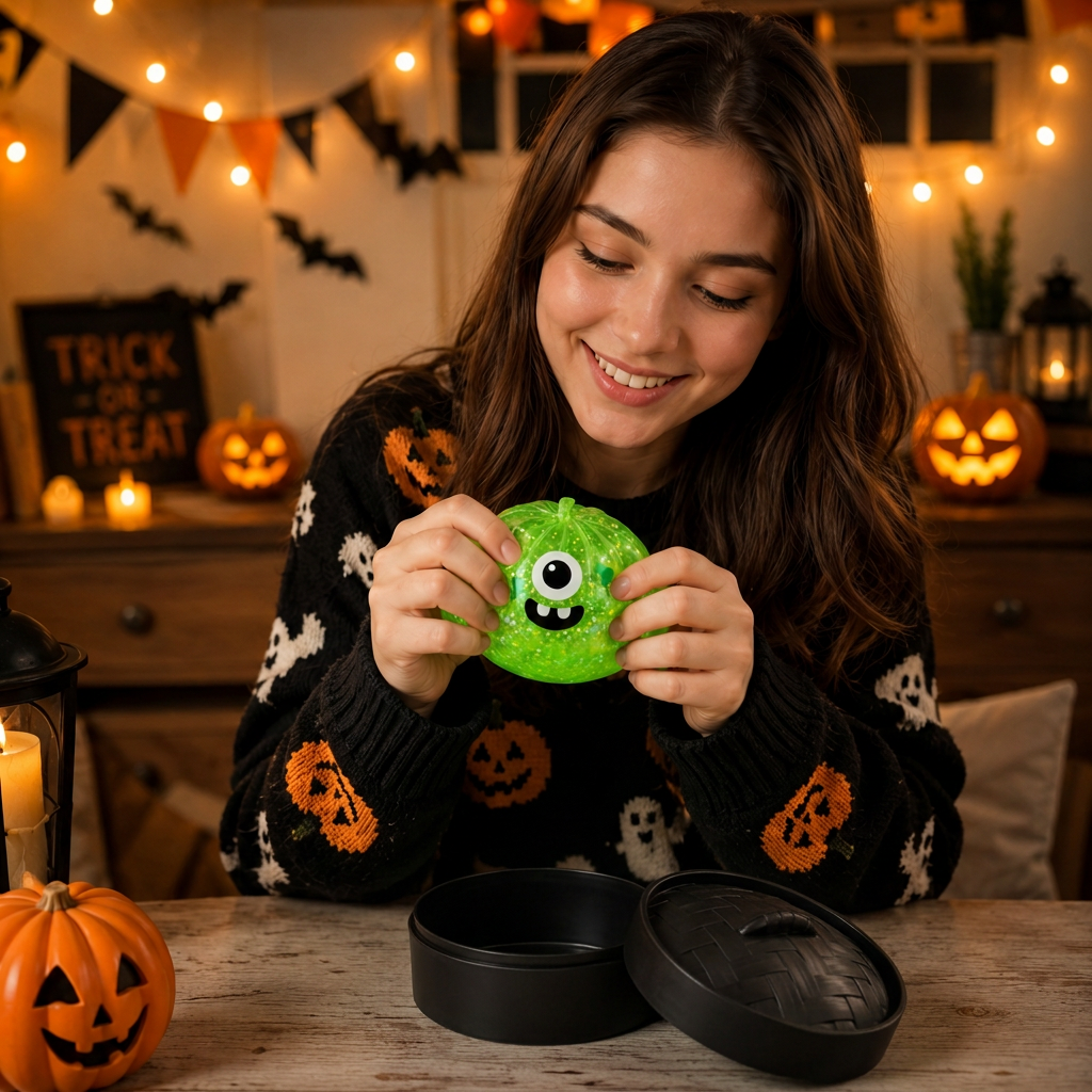 (Green Monster Buns) Halloween Slow-Rebound Soft Mini Bread Toy view 5