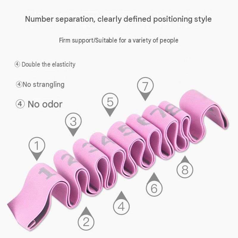 Green and purple 8 Grid Yoga Stretching Strap and 60LB Resistance Band Set for view 5