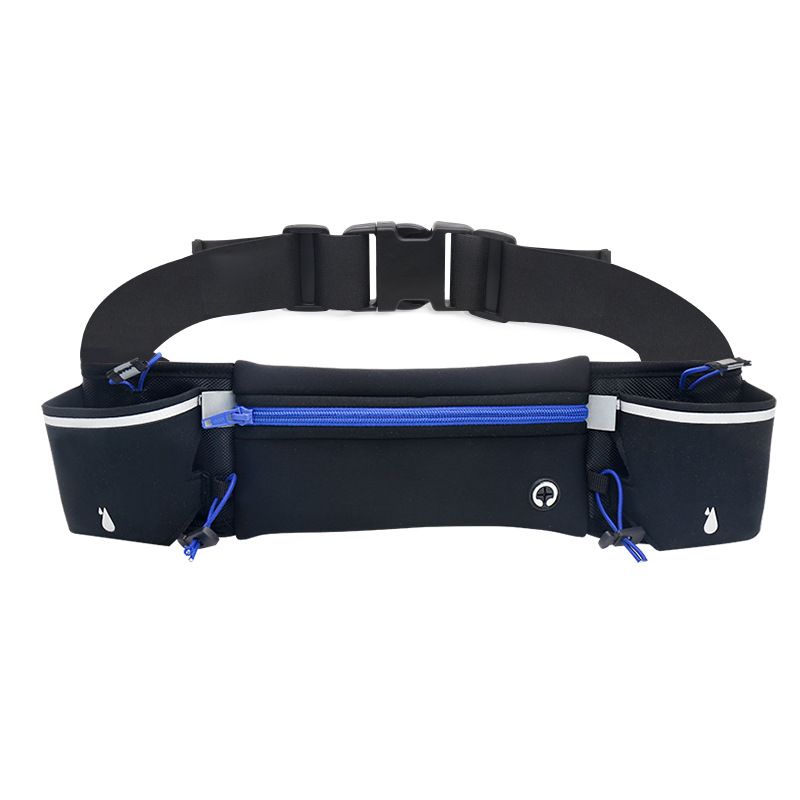 Blue Running Waist Pack Sports Belt with Water Bottle Holder Adjustable Phone view 2