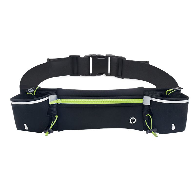 Green Running Waist Pack Sports Belt with Water Bottle Holder Adjustable Phone view 2