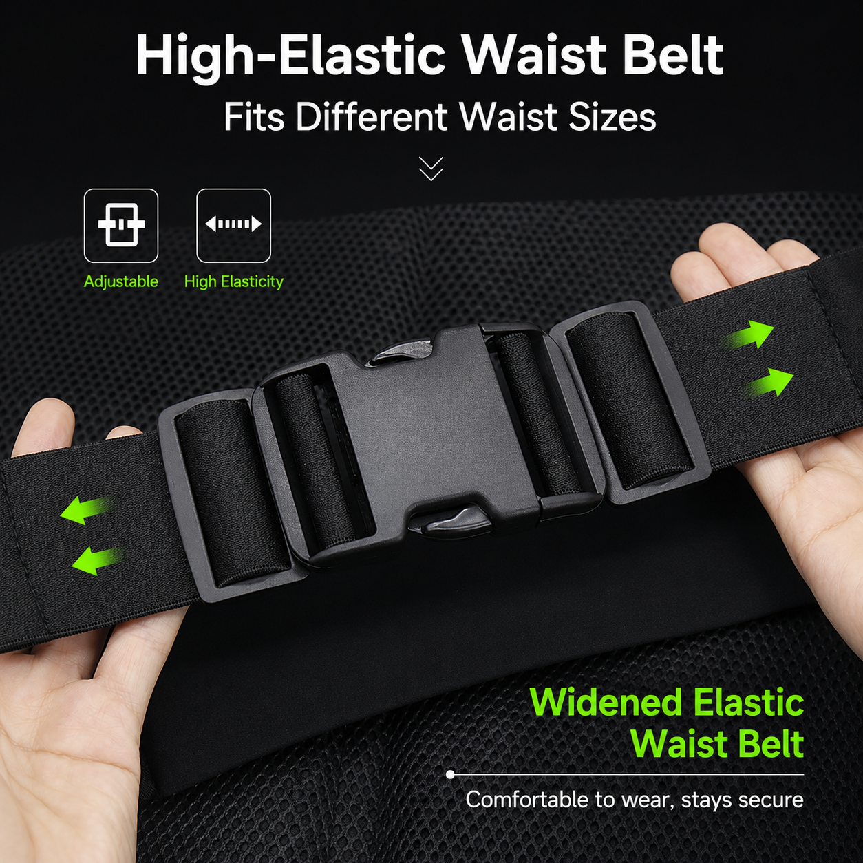 Green Running Waist Pack Sports Belt with Water Bottle Holder Adjustable Phone view 7