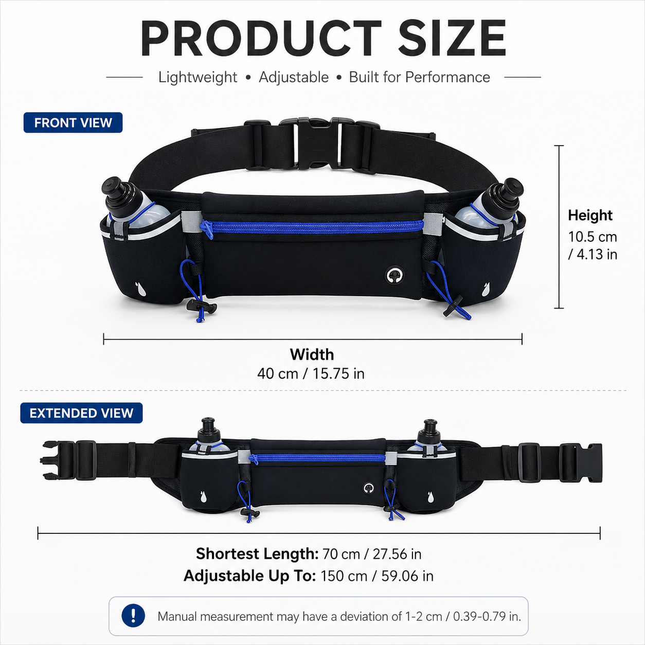 Green Running Waist Pack Sports Belt with Water Bottle Holder Adjustable Phone view 9