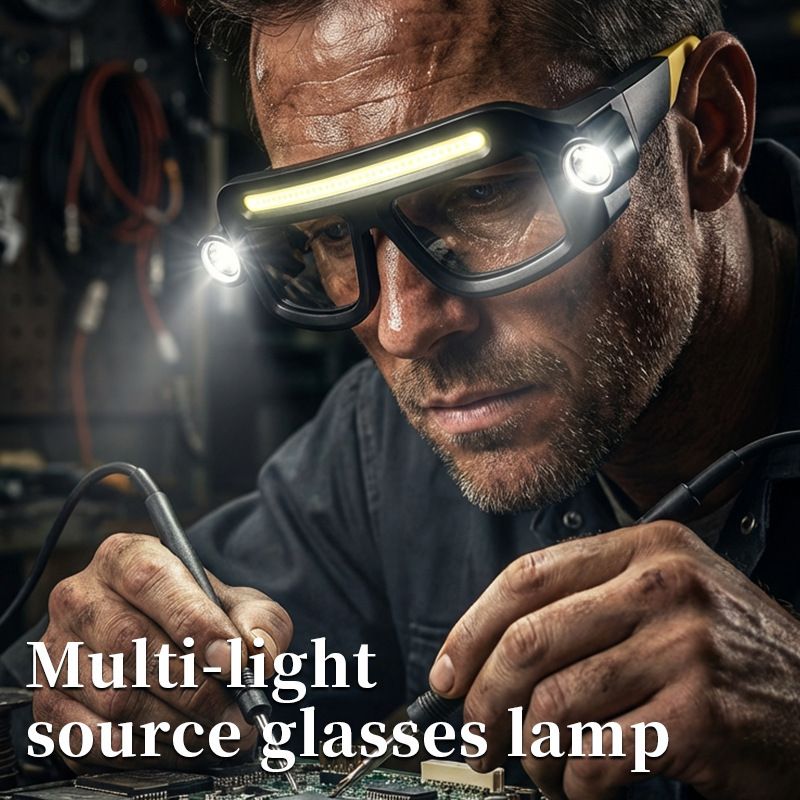 Rechargeable LED Glasses Light Yellow Outdoor Headlamp with 5 Lighting Modes view 4
