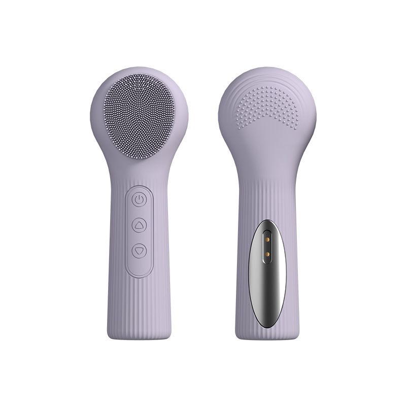 Purple Heated Silicone Facial Cleansing Brush - Dual Sided