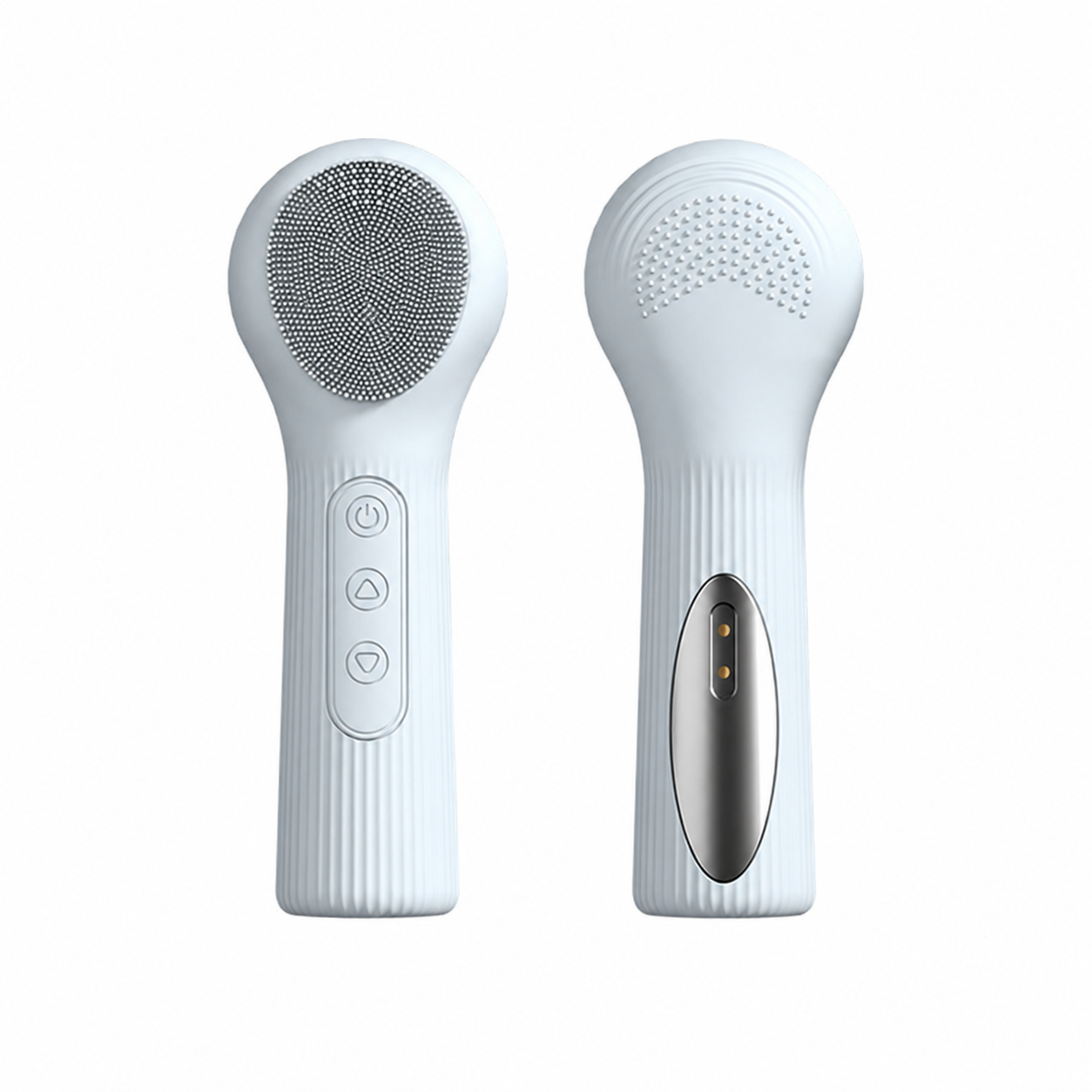 Blue Heated Silicone Facial Cleansing Brush - Dual Sided
