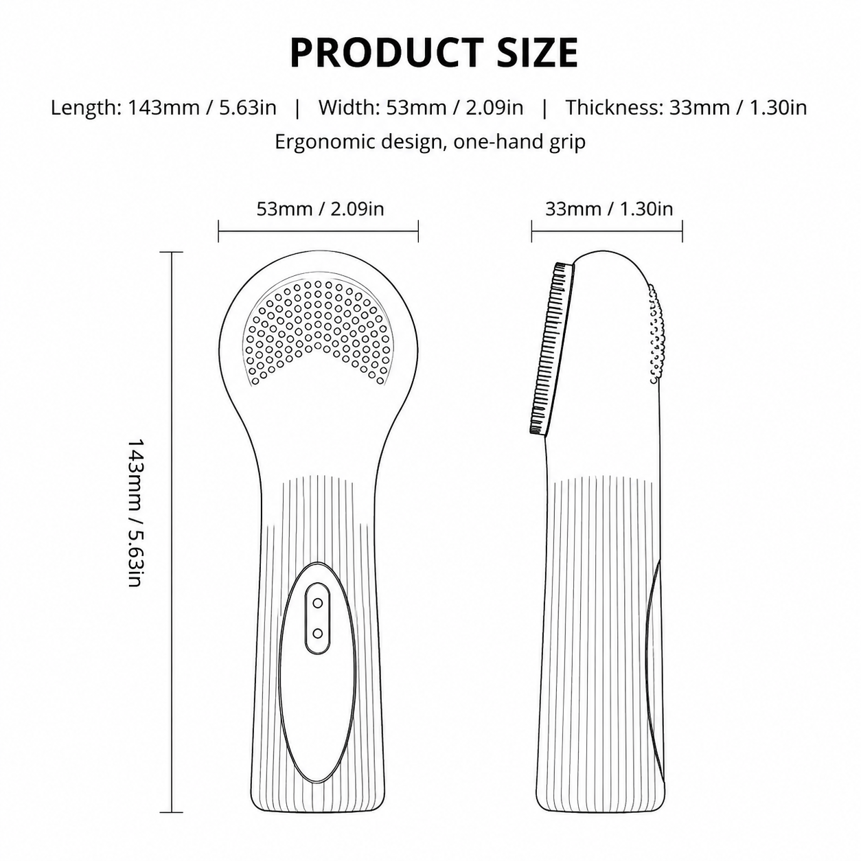 Blue Heated Silicone Facial Cleansing Brush - Dual Sided view 7
