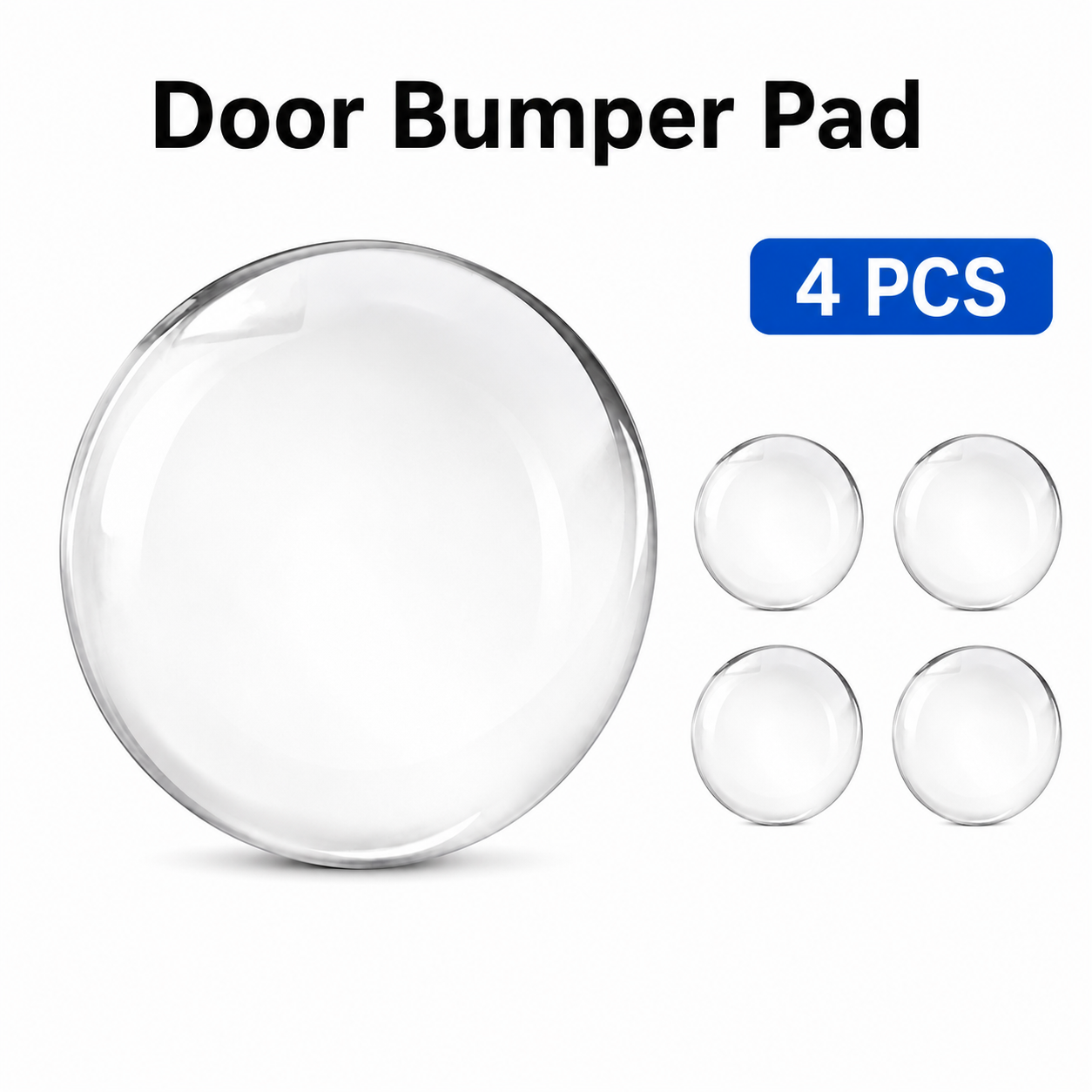 4 Pack Transparent Silicone Wall Protector Pads Door Handle Bumper Pads for
