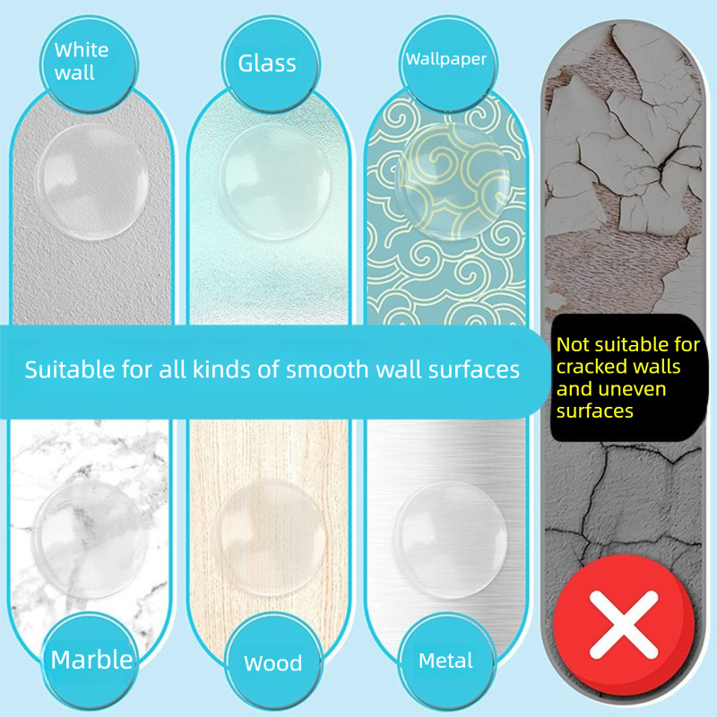 4 Pack Transparent Silicone Wall Protector Pads Door Handle Bumper Pads for view 3