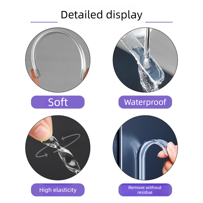 Clear Silicone Door Handle Bumper Strips 8 Pack Long Strip Self Adhesive Anti view 3