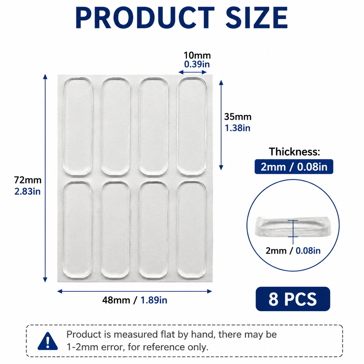Clear Silicone Door Handle Bumper Strips 8 Pack Long Strip Self Adhesive Anti view 7