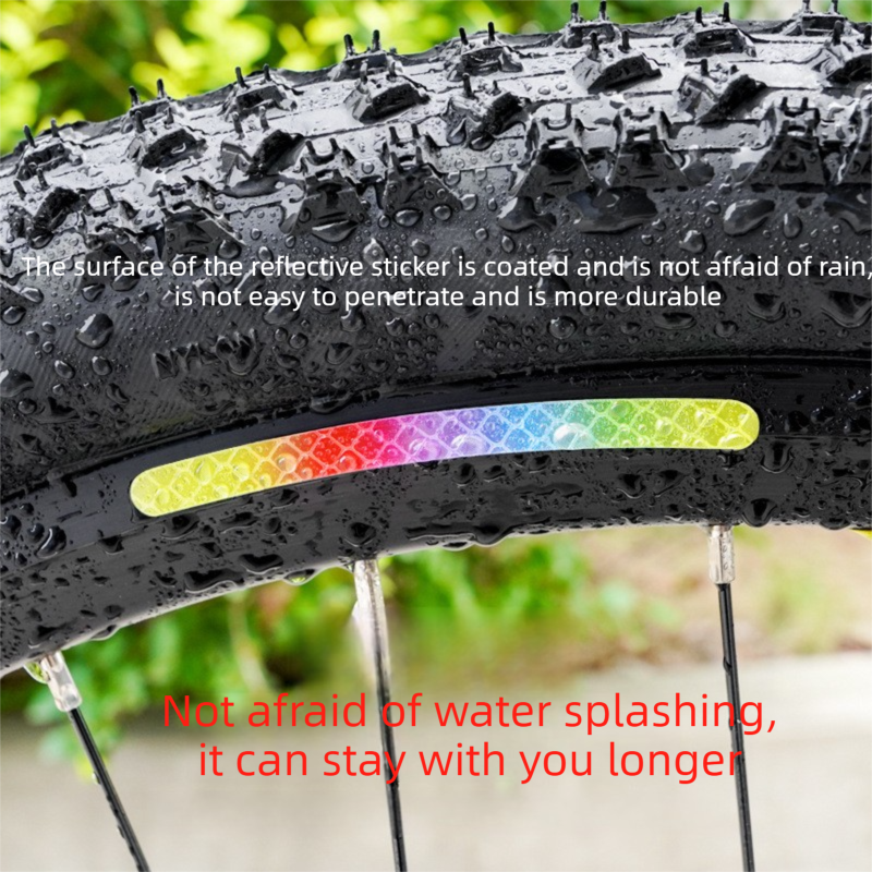 Rainbow Reflective Wheel Stickers - 20 Piece Long Strip Sticker Sheet for view 4
