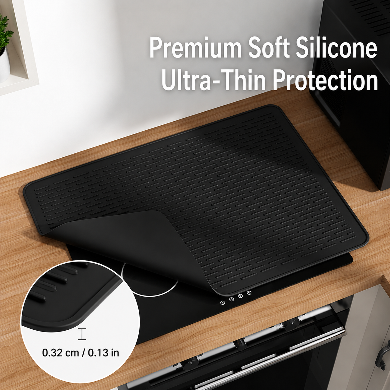 Black Extra Large Silicone Countertop Protector & Dish Drying Mat - Dishwasher view 4