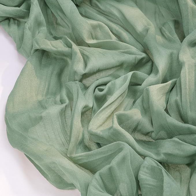 Table Runner - Grass Green 9.84ft Wrinkle Fabric Table Decor for Wedding view 6