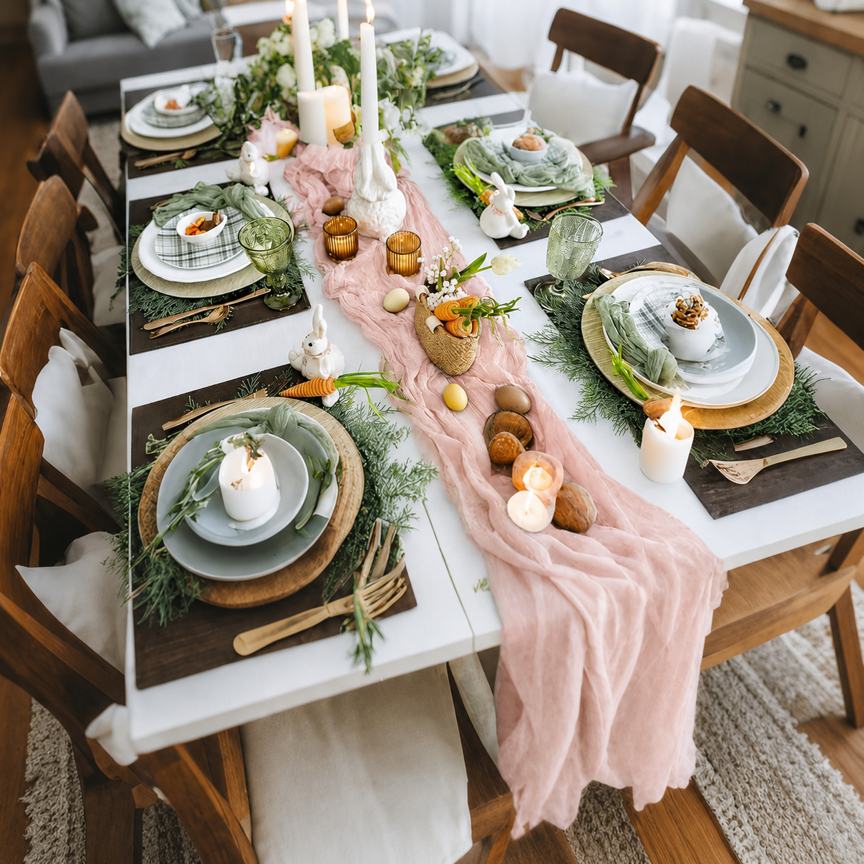 Table Runner - Pink 9.84ft Wrinkle Fabric Table Decor for Wedding view 7