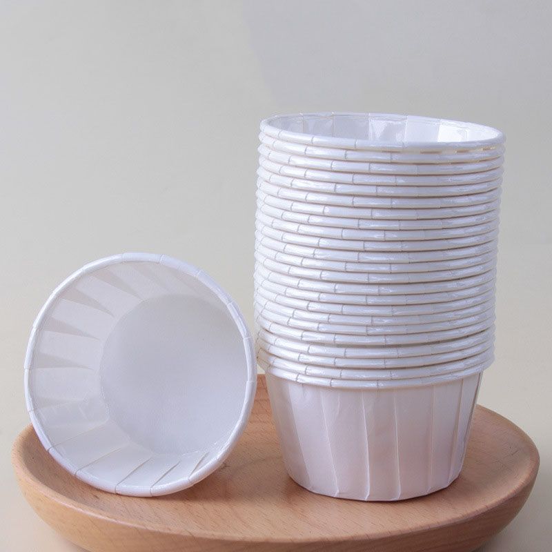 White 50Pcs Cupcake Baking Cups 2.56in Greaseproof Paper Liners for Muffins