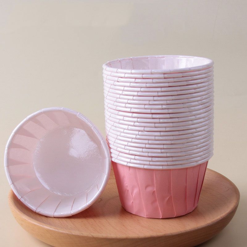 Pink 50Pcs Cupcake Baking Cups 2.56in Greaseproof Paper Liners for Muffins