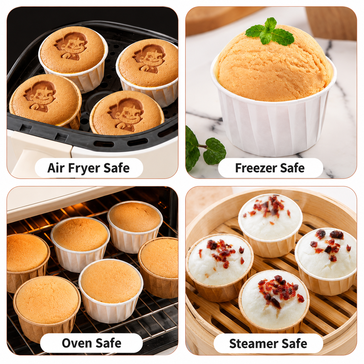 Blue 50Pcs Cupcake Baking Cups 2.56in Greaseproof Paper Liners for Muffins view 3