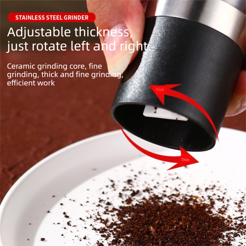 Dual Head Manual Pepper Grinder Black Spice Mill with Adjustable Coarseness view 4