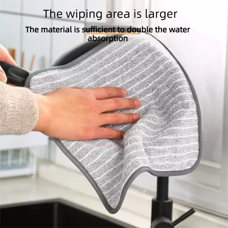 5 Pack Grey Kitchen Cleaning Cloths - 25 x 25 cm Reusable Absorbent Lint-Free view 3