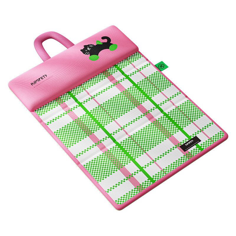 Green Foldable Pet Cooling Mat (L) - Double-Sided Summer Dog Bed Pad