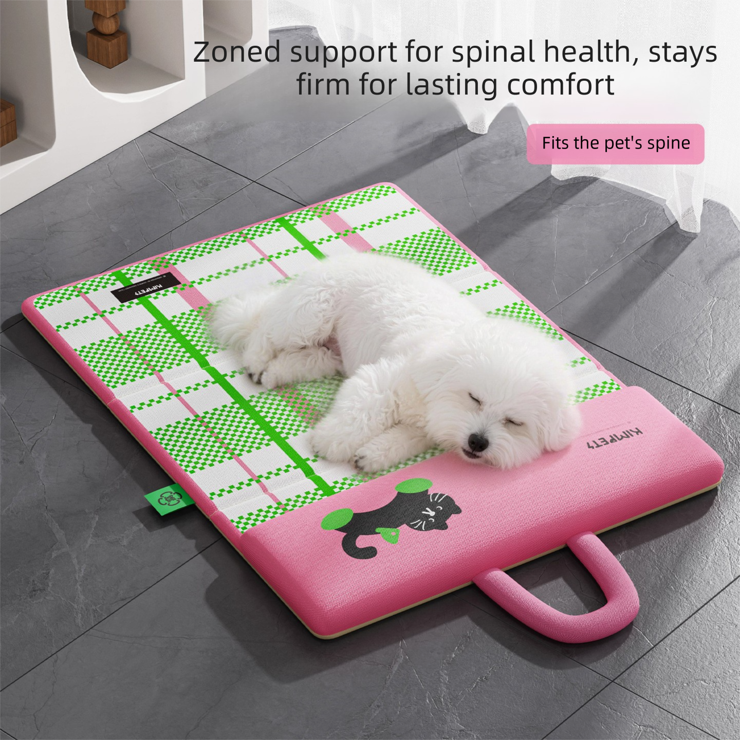 Green Foldable Pet Cooling Mat (L) - Double-Sided Summer Dog Bed Pad view 2