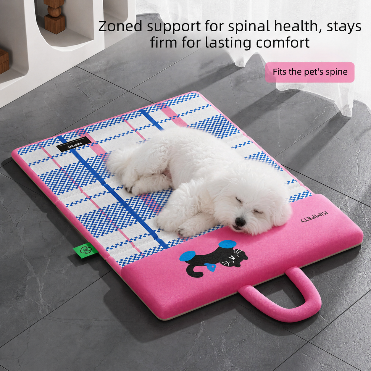 Blue Foldable Pet Cooling Mat (L) and Green Pet Hair Cleaner Set view 3