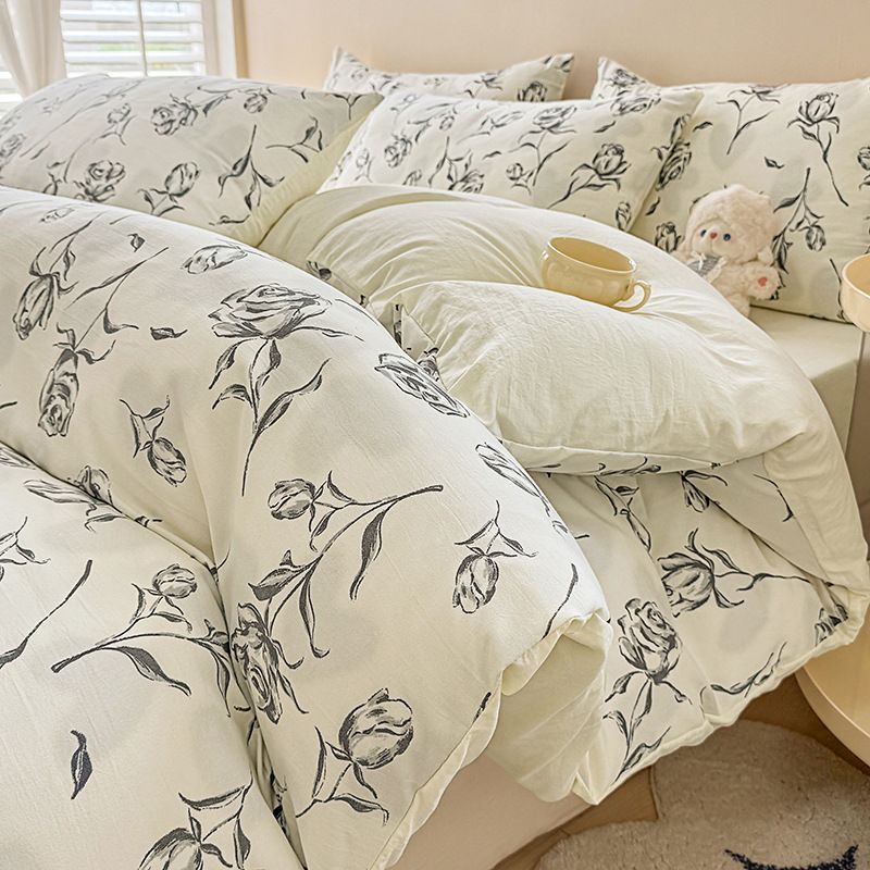 Rose Print Bedding Set - 3 Piece Set - Quilt Cover 200 x 229 cm with 2 view 3