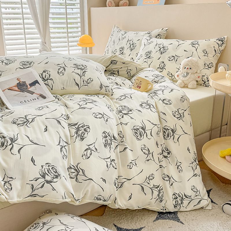 Rose Print Bedding Set - 3 Piece Set - Quilt Cover 229 x 229 cm with 2 view 4