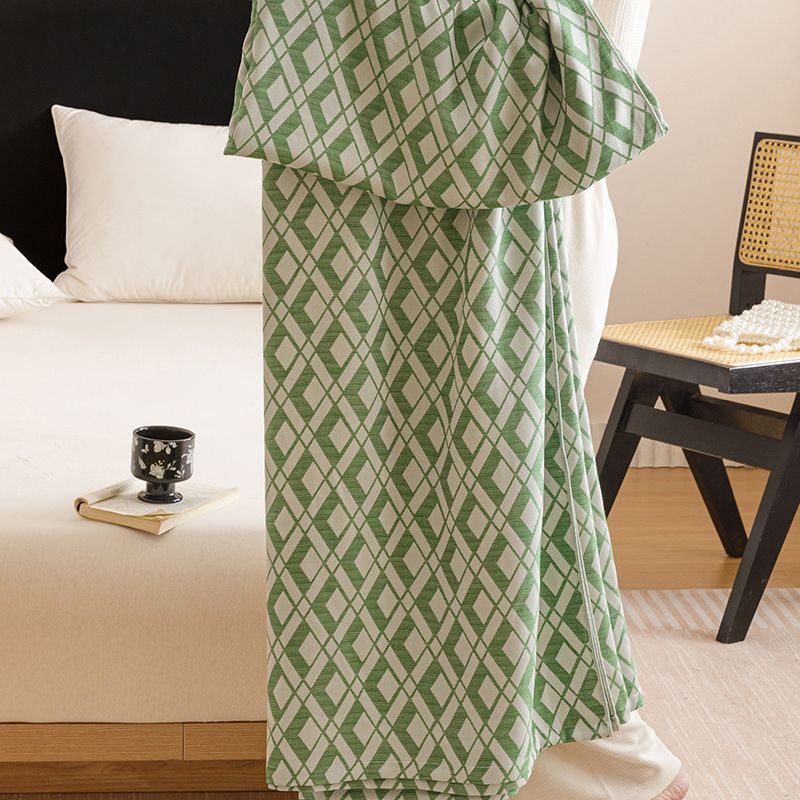Green Diamond Pattern Bamboo Fiber Summer Cooling Blanket 200×230cm for Bed view 7