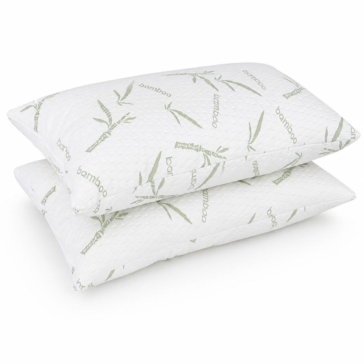 Bamboo Fibre Pillow Protector Cover Set - 2 Piece Zip Closure Pillowcases