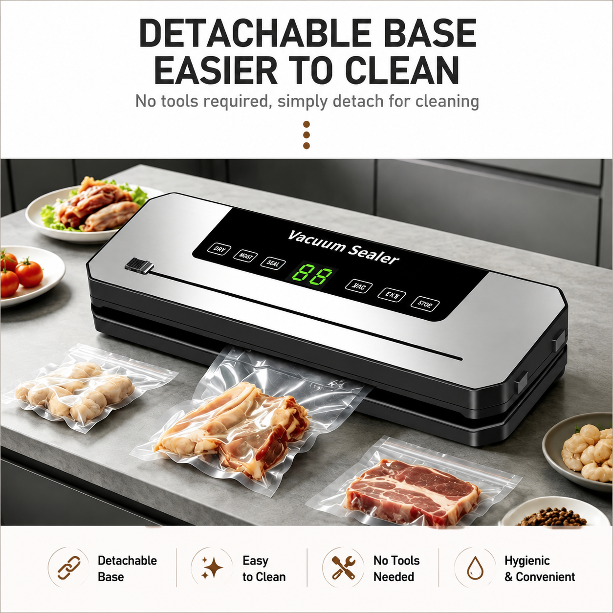 Automatic Vacuum Sealer Machine - Dry and Moist Food Sealing System 300mm Seal view 3