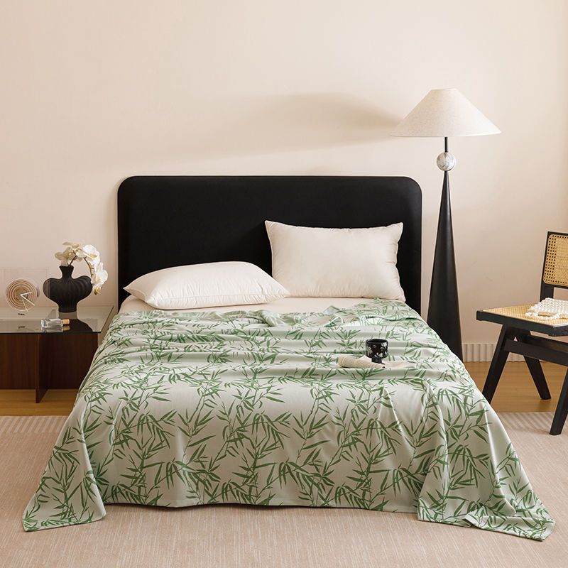 Bamboo Fibre Cooling Blanket Green Bamboo Pattern 150x200cm for Summer Bed and view 2