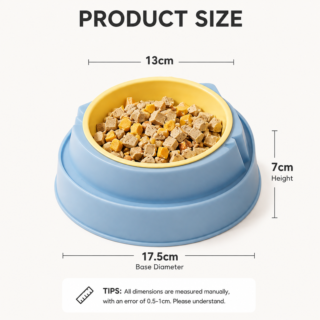 Blue Plastic Cat Food Bowl with Cat Face Design Raised Pet Feeding Bowl view 5