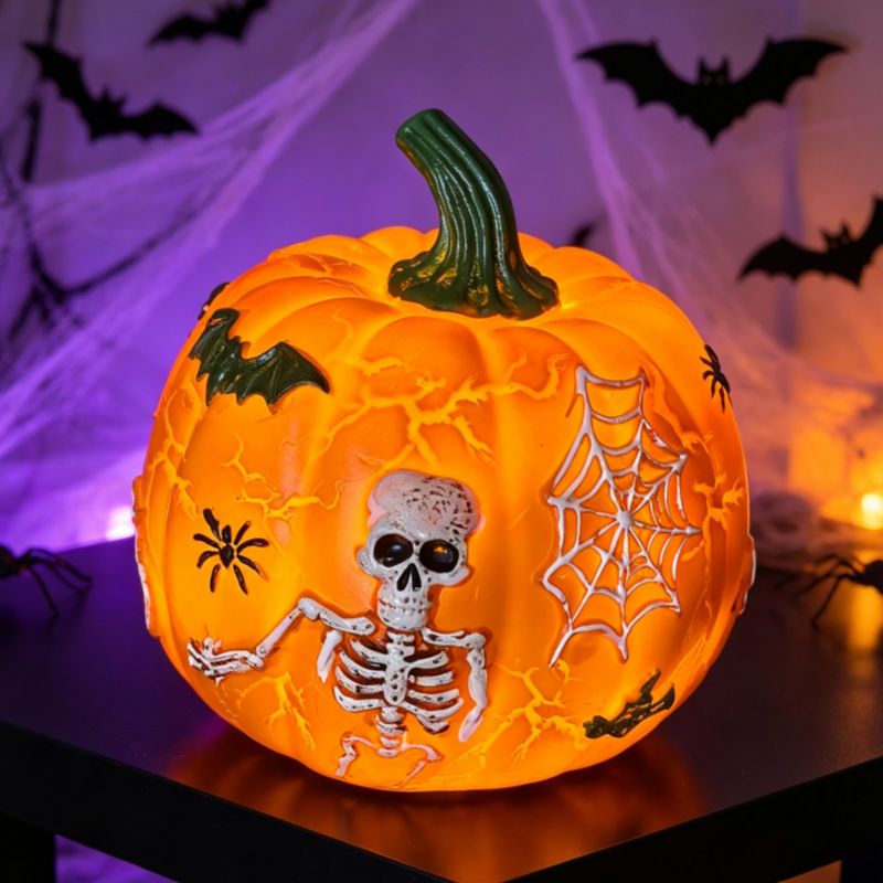 Halloween Pumpkin Light Decoration with Skull Design view 4