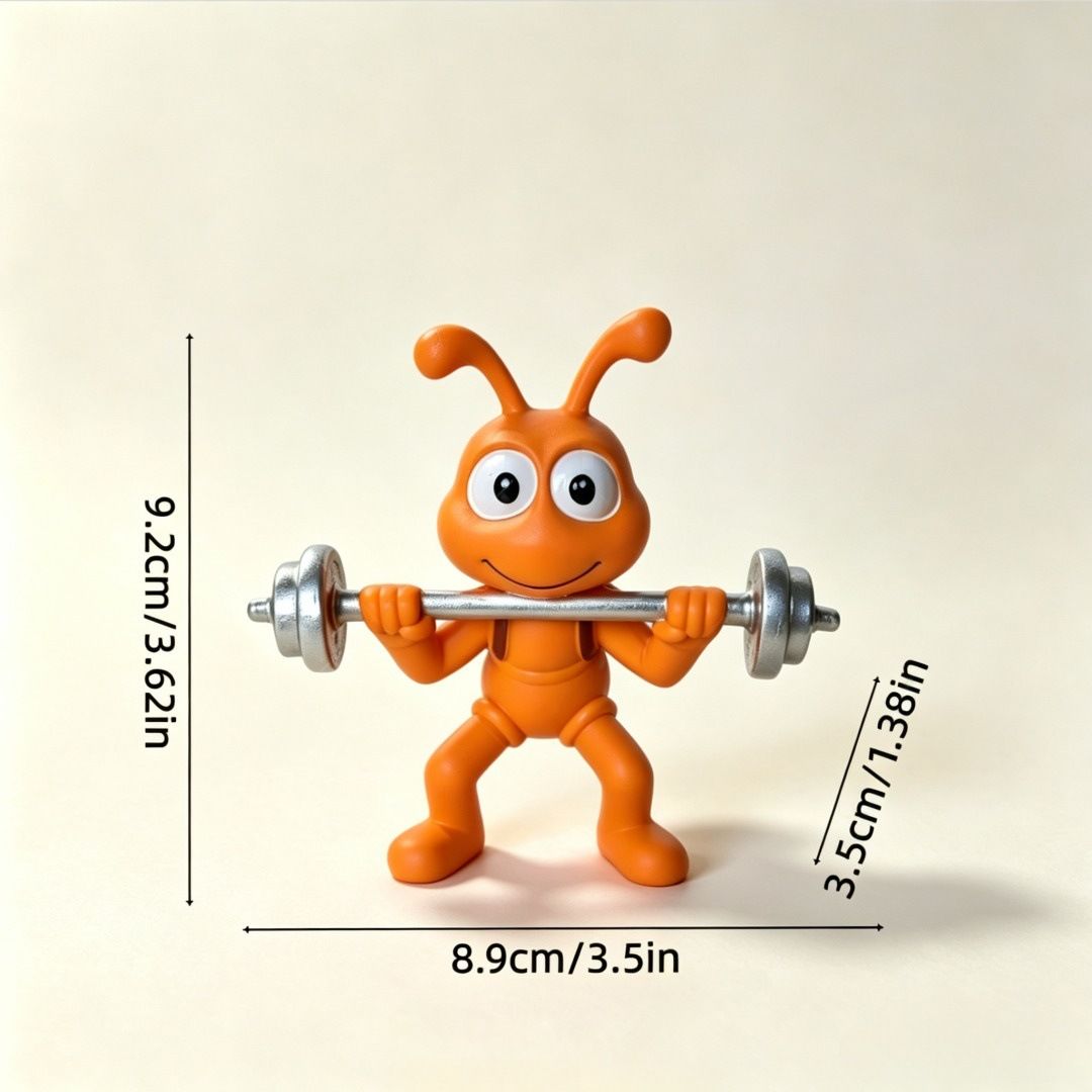Cartoon Ant Figurine Desk Decor- Weightlifting Ants-Home Office Desk Decoration view 8
