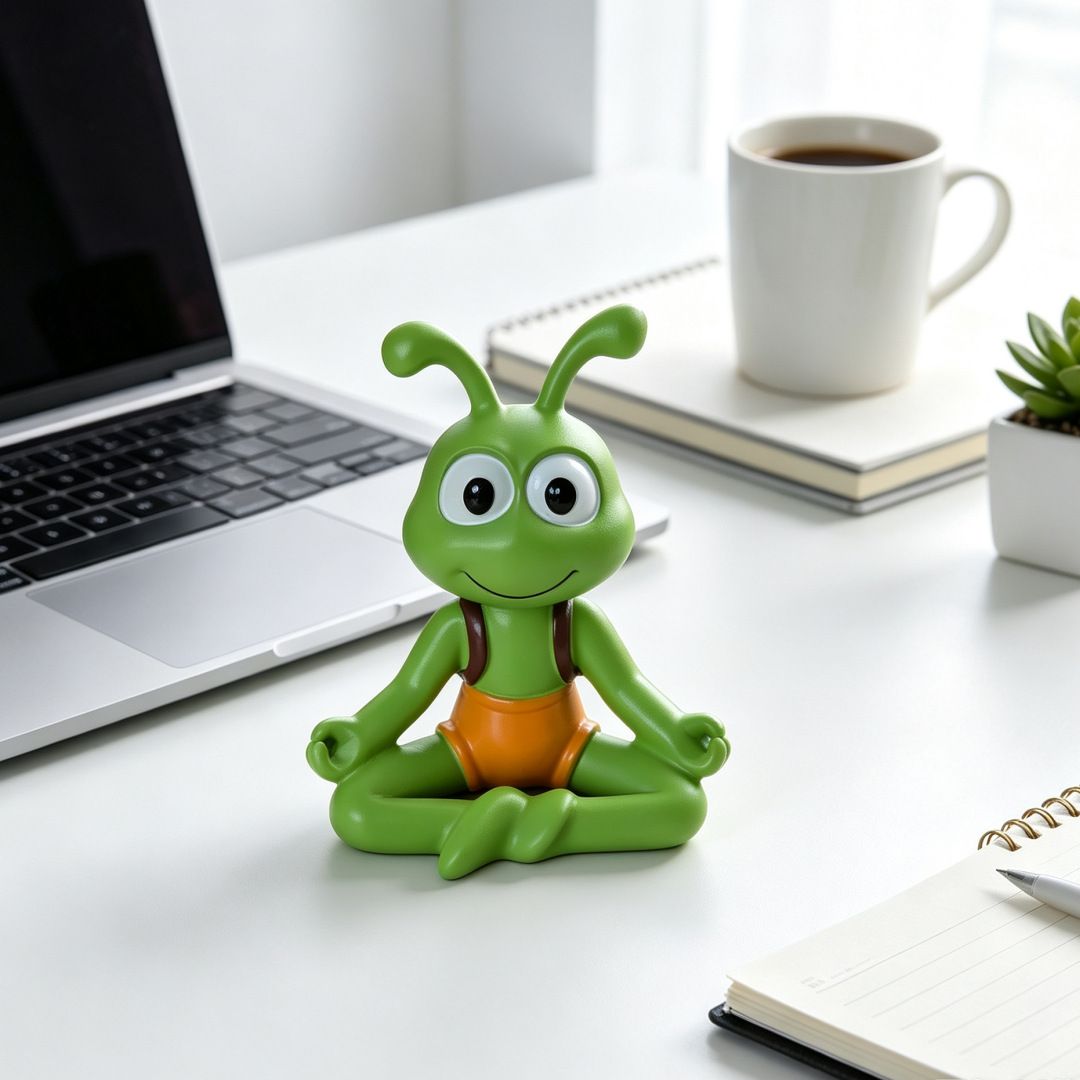 Cartoon Ant Figurine Desk Decor- Meditating Ants -Home Office Desk Decoration view 2