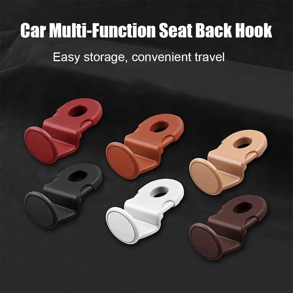 Red Car Headrest Hooks, 4 Pack ABS Seat Back Hangers for Bags, Umbrellas, and view 6