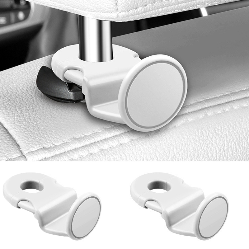 White Car Headrest Hooks view 2